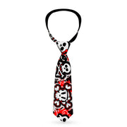 Buckle-Down Necktie - Girlie Skull Black/Red Neckties Buckle-Down   
