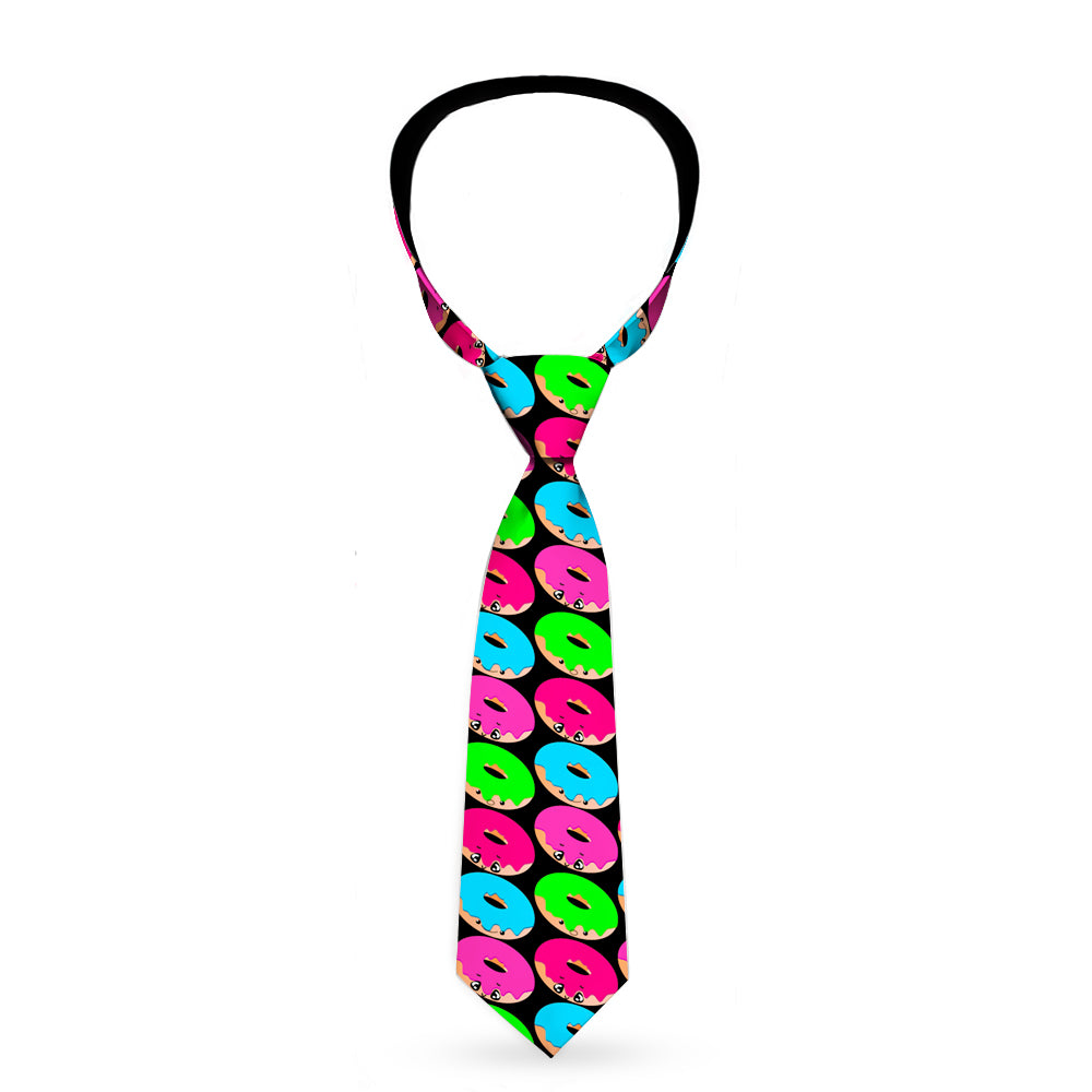 Buckle-Down Necktie - Glaze Donut Expressions Black Neckties Buckle-Down   