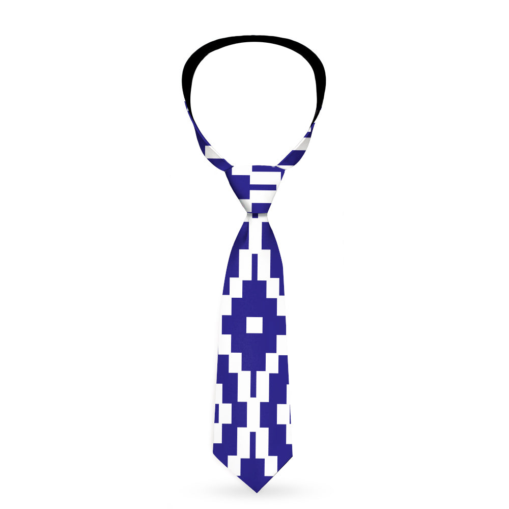 Buckle-Down Necktie - Geometric Diamond Blue/White Neckties Buckle-Down   
