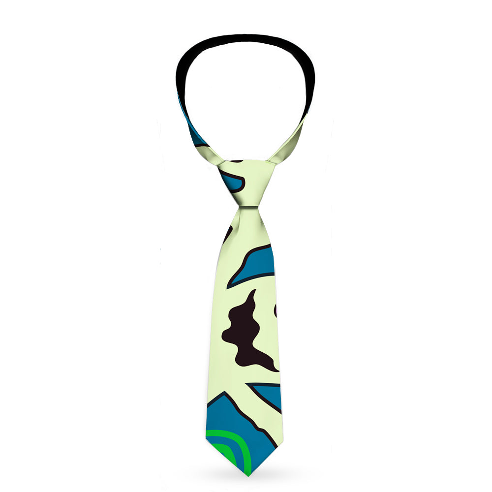 Buckle-Down Necktie - Ghost BOO! Blue/Multi Color Neckties Buckle-Down   