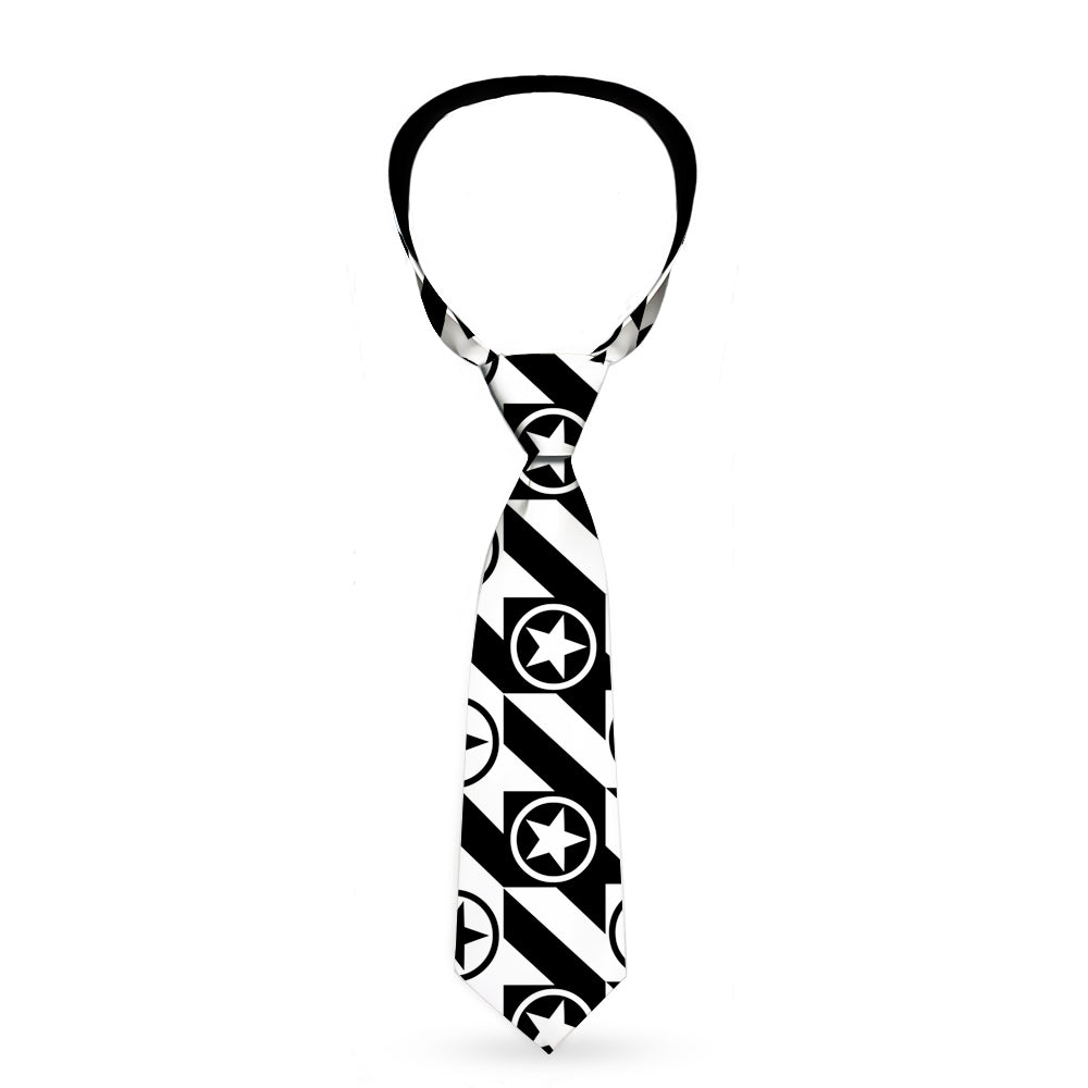 Buckle-Down Necktie - Houndstooth Star Black/White Neckties Buckle-Down   
