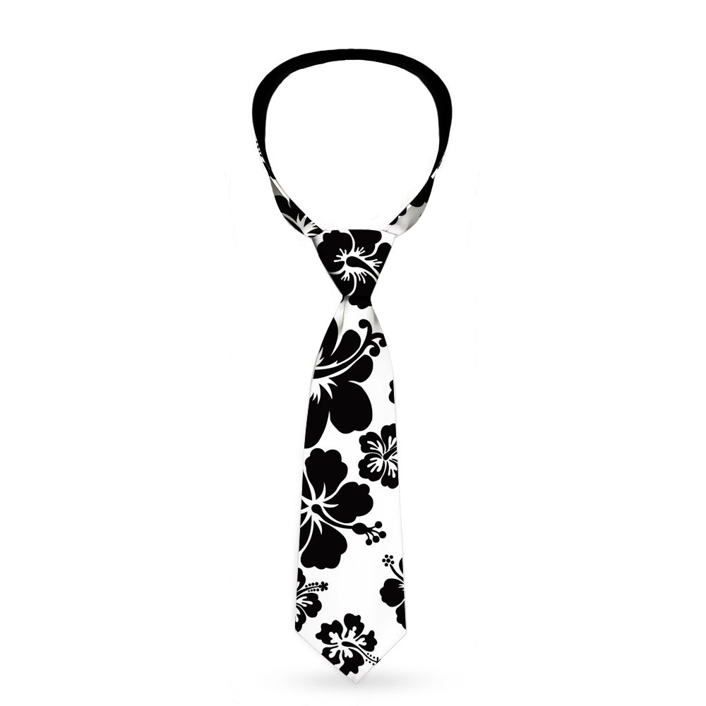 Buckle-Down Necktie - Hibiscus White/Black Neckties Buckle-Down   