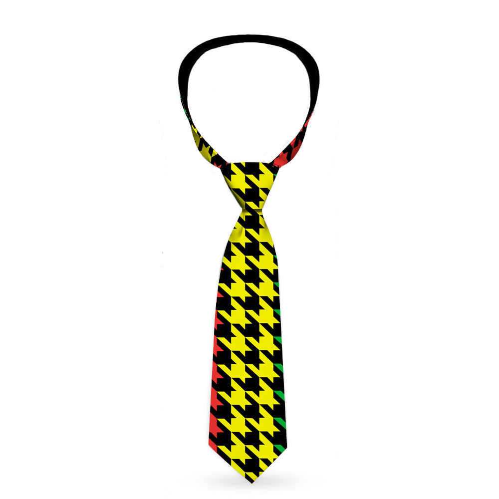 Buckle-Down Necktie - Houndstooth Black/Rasta Neckties Buckle-Down   