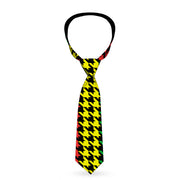 Buckle-Down Necktie - Houndstooth Black/Rasta Neckties Buckle-Down   