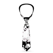 Buckle-Down Necktie - Heart & Cross Bones w/Skulls & Splatter Black/White Neckties Buckle-Down   