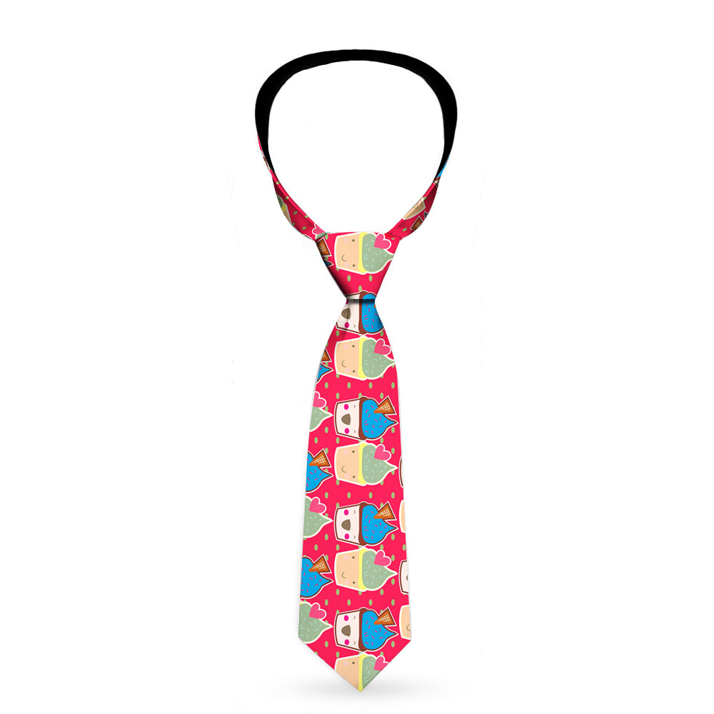 Buckle-Down Necktie - Happy Cupcakes/Dots Pink/Green Neckties Buckle-Down   
