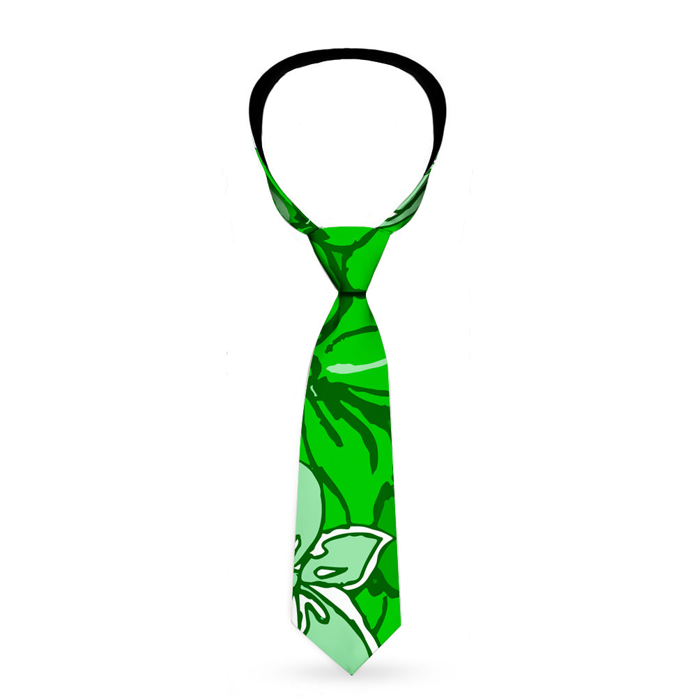 Buckle-Down Necktie - Hibiscus Collage Green Shades Neckties Buckle-Down   