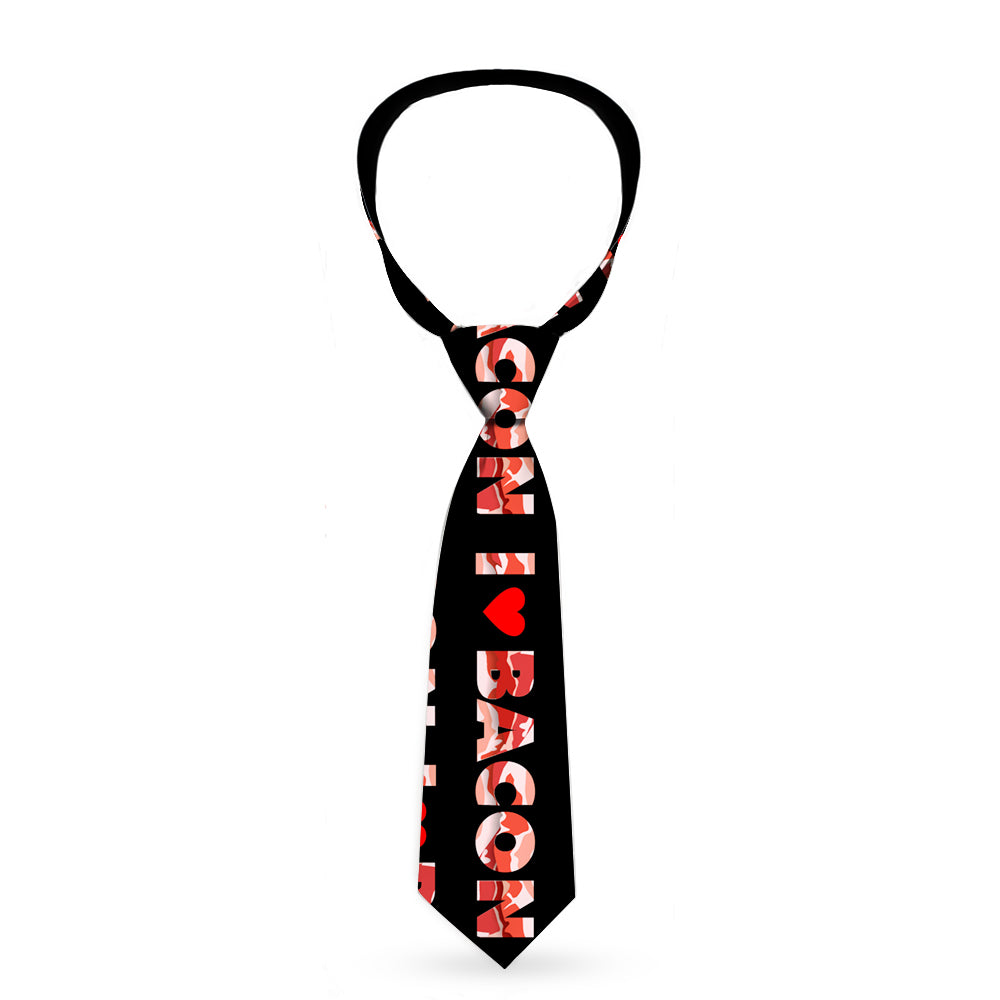 Buckle-Down Necktie - I "Heart" BACON Black/Bacon Neckties Buckle-Down   