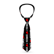 Buckle-Down Necktie - I "Heart" ZOMBIES Bloody Splatter Black/White/Red Neckties Buckle-Down   