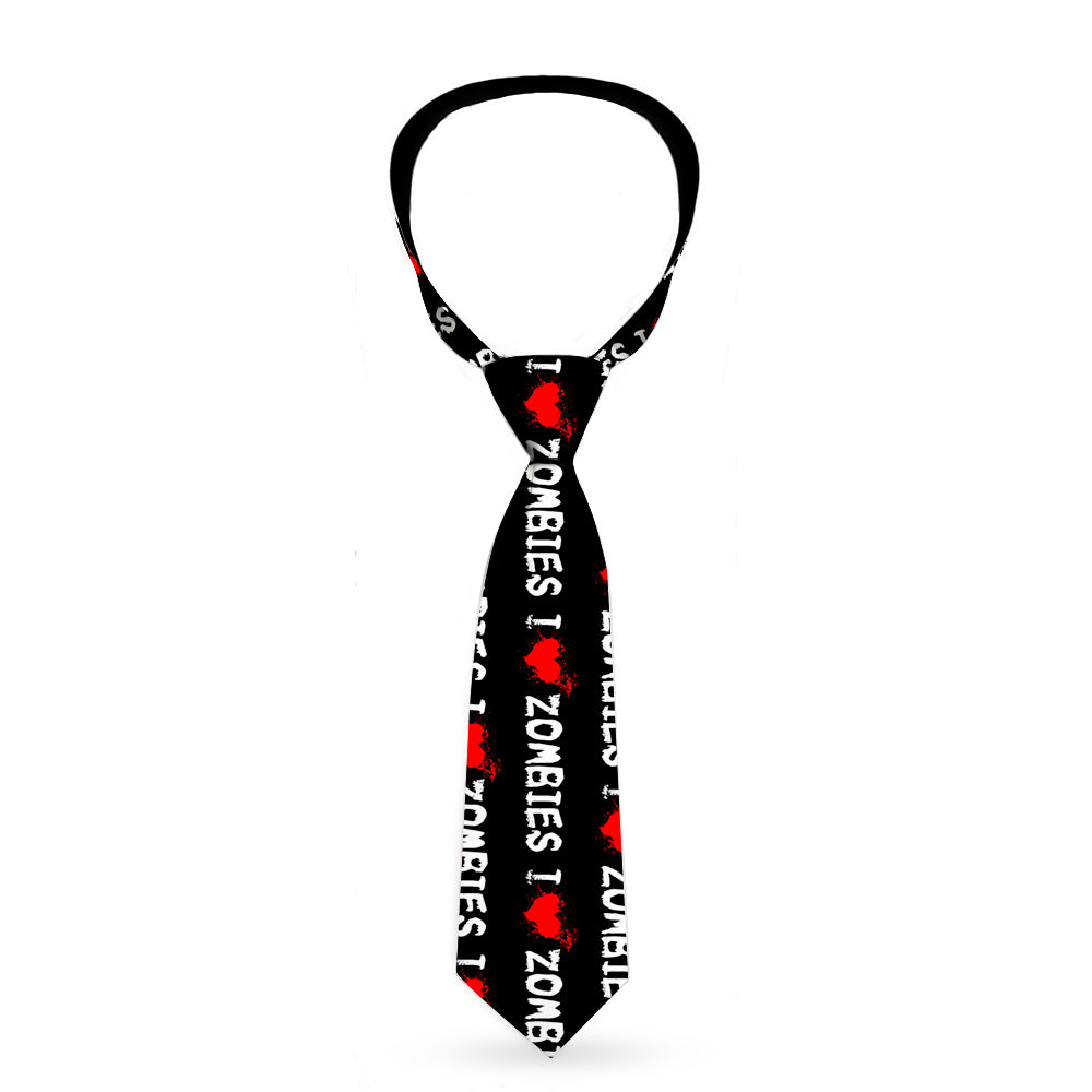 Buckle-Down Necktie - I "Heart" ZOMBIES Bloody Splatter Black/White/Red Neckties Buckle-Down   