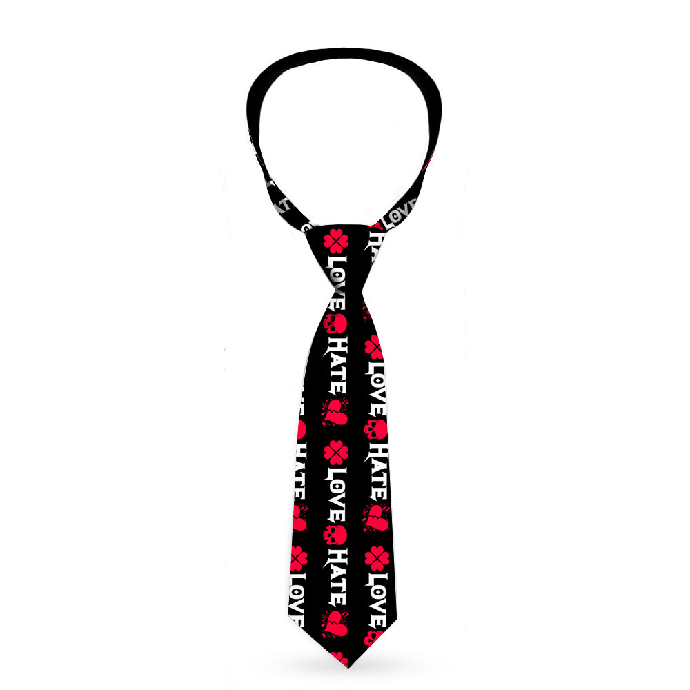Buckle-Down Necktie - Love/Hate Black/White/Fuchsia Neckties Buckle-Down   
