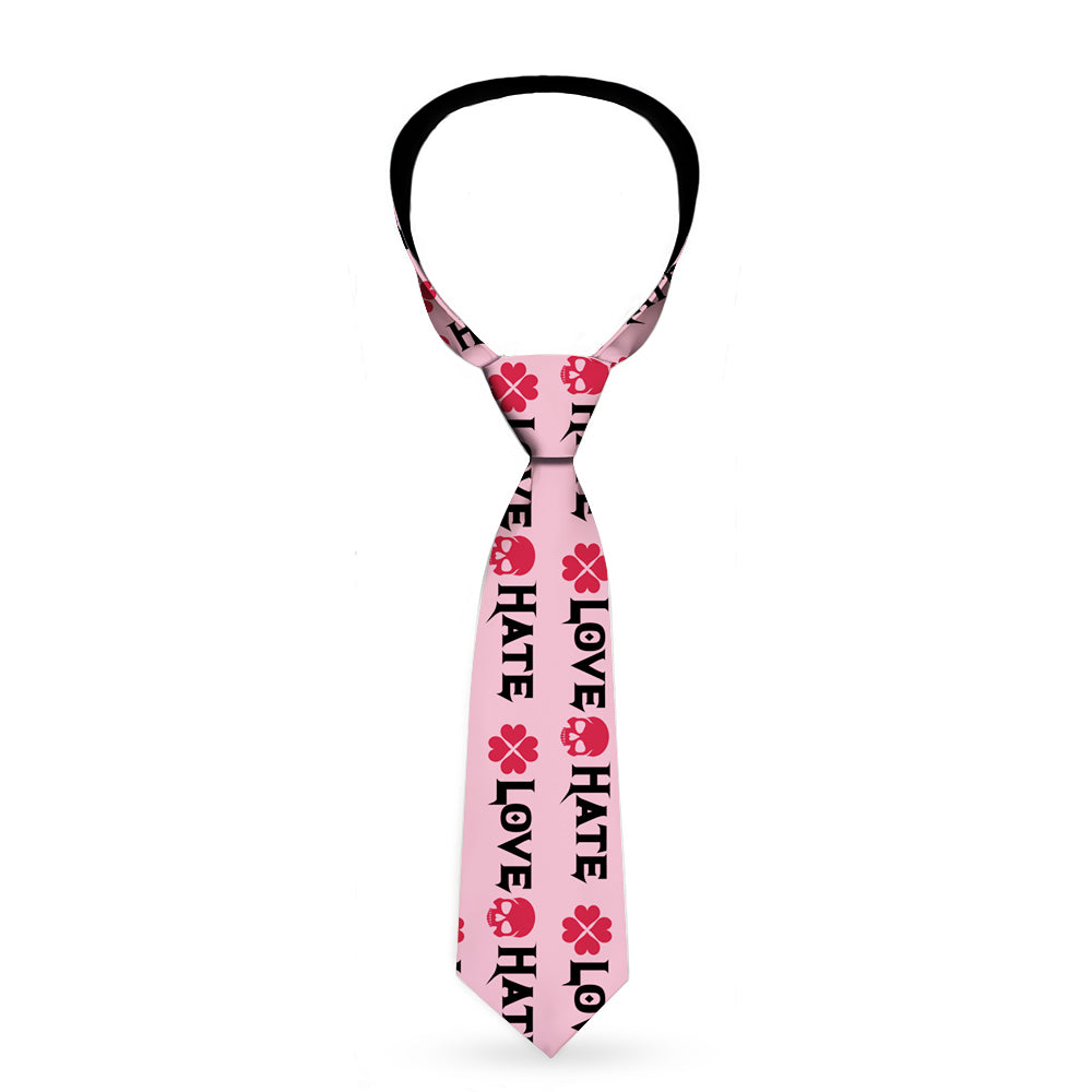 Buckle-Down Necktie - Love/Hate/Betrayal Pink/Black/Fuchsia Neckties Buckle-Down   