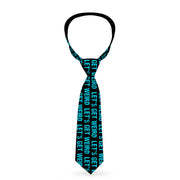 Buckle-Down Necktie - LET'S GET WEIRD Weathered Black/Bright Blue Neckties Buckle-Down   