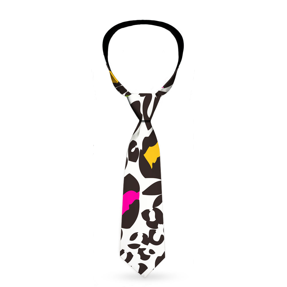 Buckle-Down Necktie - Leopard White/Black/Multi Color Neckties Buckle-Down   