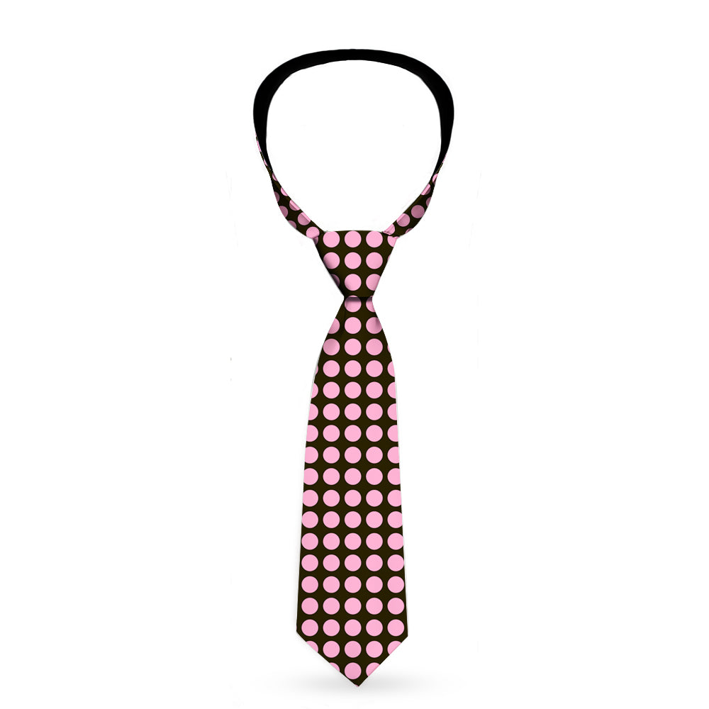 Buckle-Down Necktie - Mini Polka Dots Black/Pink Neckties Buckle-Down   