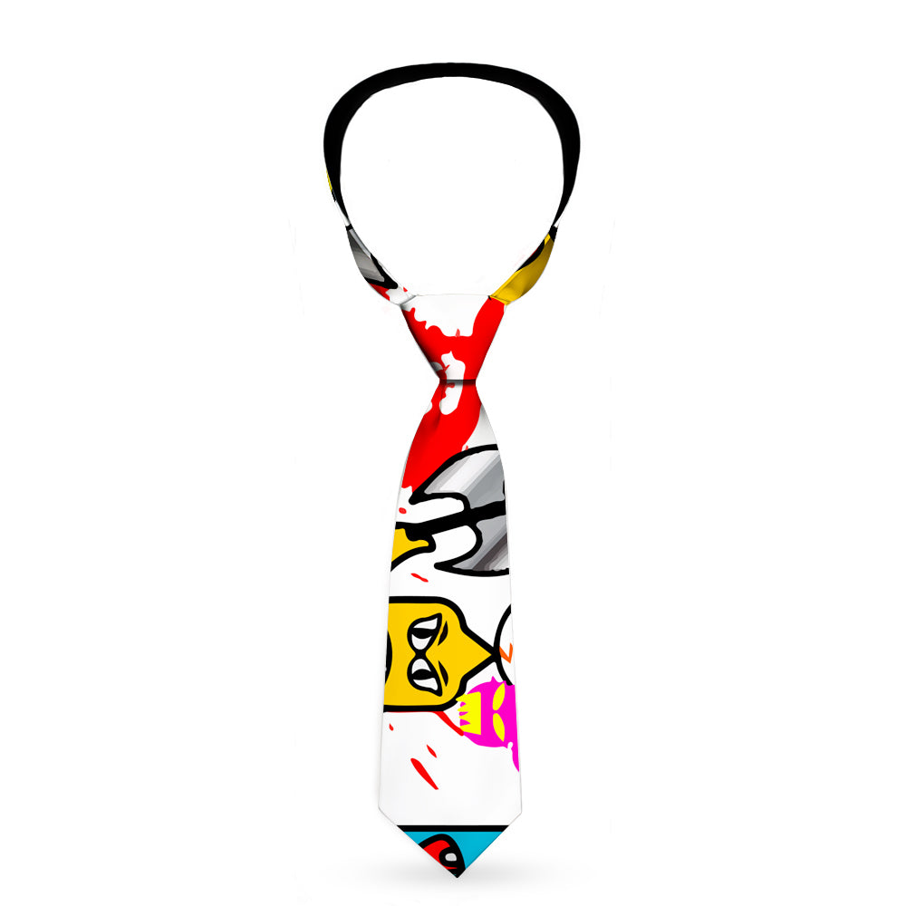 Buckle-Down Necktie - Monsters White Neckties Buckle-Down   