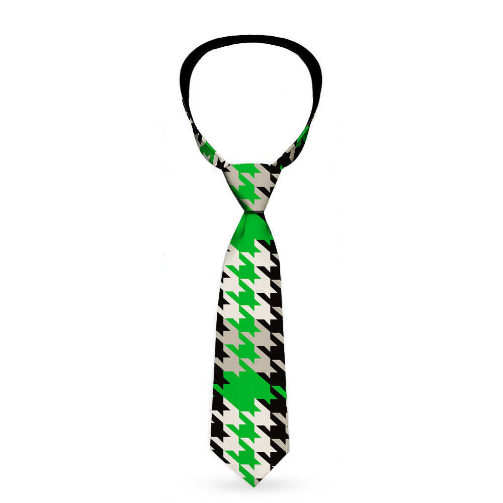 Buckle-Down Necktie - Mini Houndstooth Green/Black/Gray Neckties Buckle-Down   