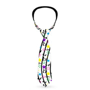 Buckle-Down Necktie - Music Notes Stars White/Black/Multi Color Neckties Buckle-Down   