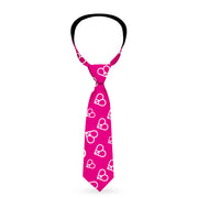Buckle-Down Necktie - Mini Peace Hearts Fuchsia/White Neckties Buckle-Down   