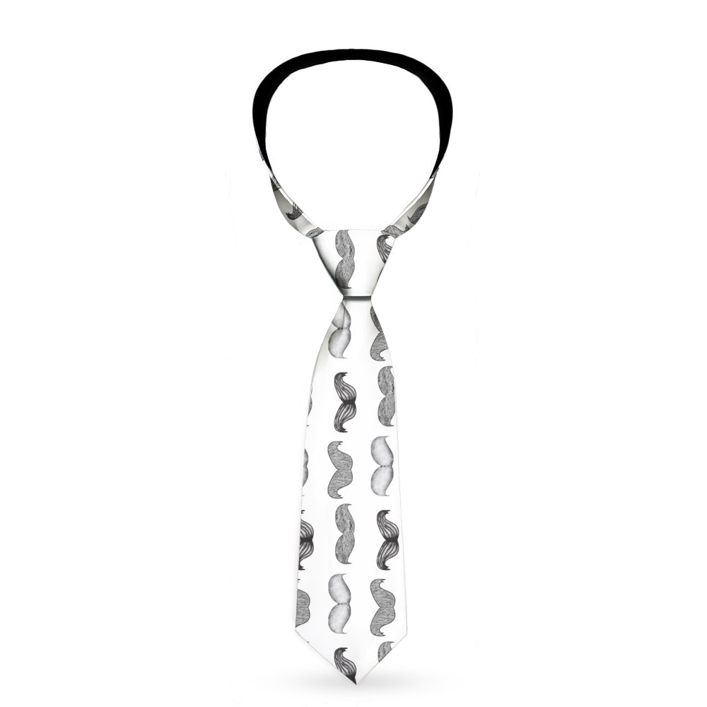 Buckle-Down Necktie - Mustaches White/Sketch Neckties Buckle-Down   