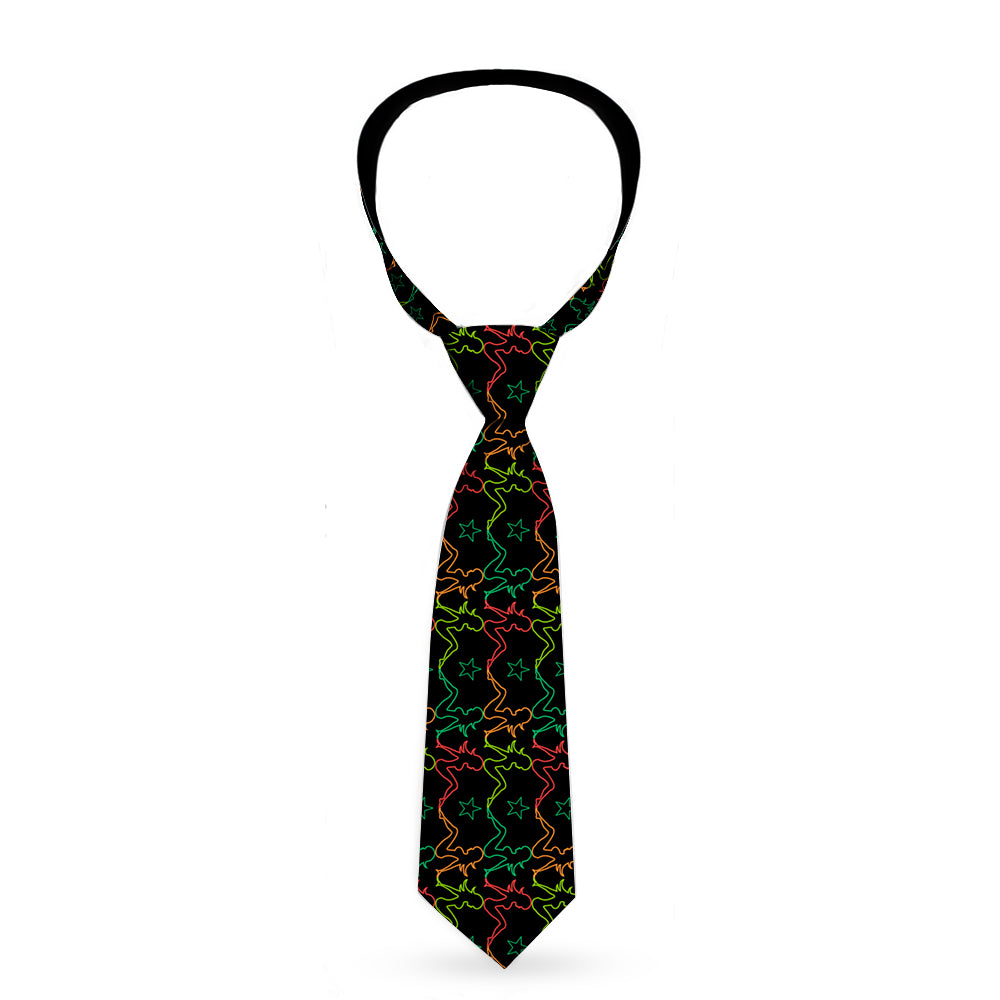 Buckle-Down Necktie - Mud Flap Girls w/Star Outline Black/Multi Color Neckties Buckle-Down   