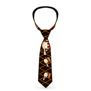 Buckle-Down Necktie - Multi Smoking Monkey Argyle Brown Neckties Buckle-Down   