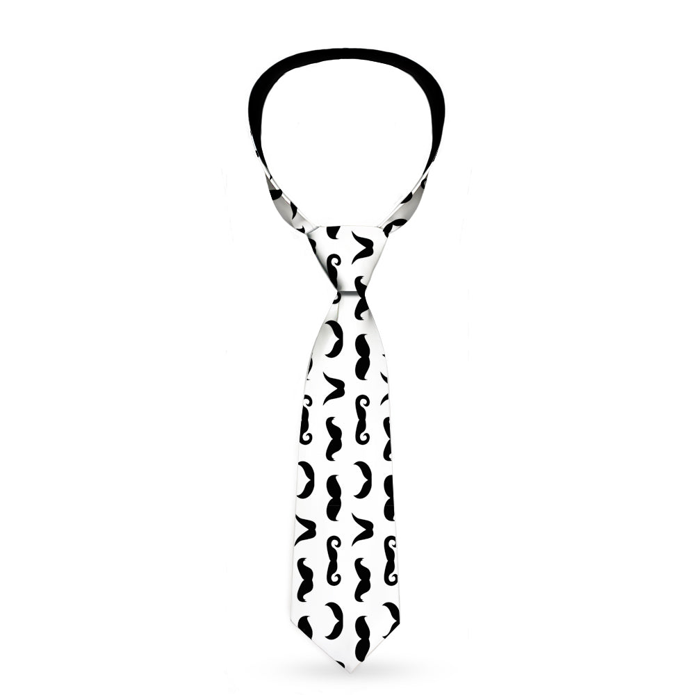 Buckle-Down Necktie - Mustaches Straight White/Black Neckties Buckle-Down   