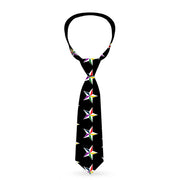 Buckle-Down Necktie - Nautical Star Black/White/Multi Color Neckties Buckle-Down   