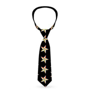 Buckle-Down Necktie - Nautical Star Black/White/Rainbow Neckties Buckle-Down   