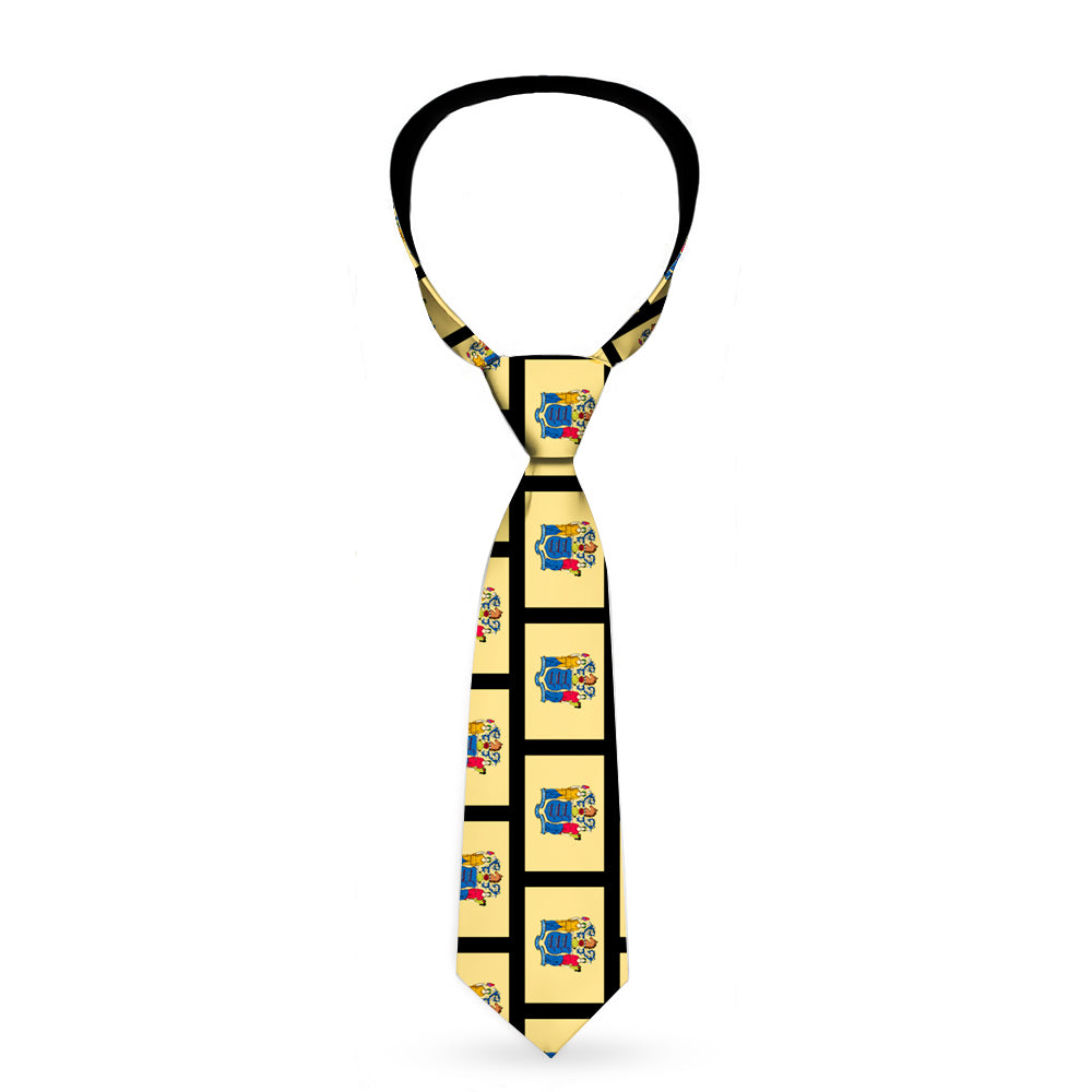Buckle-Down Necktie - New Jersey Flags/Black Neckties Buckle-Down   