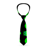 Buckle-Down Necktie - Owls Spin Black/Green Neckties Buckle-Down   
