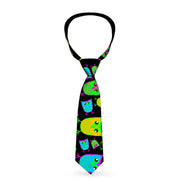 Buckle-Down Necktie - Owls Black/Multi Neon Neckties Buckle-Down   