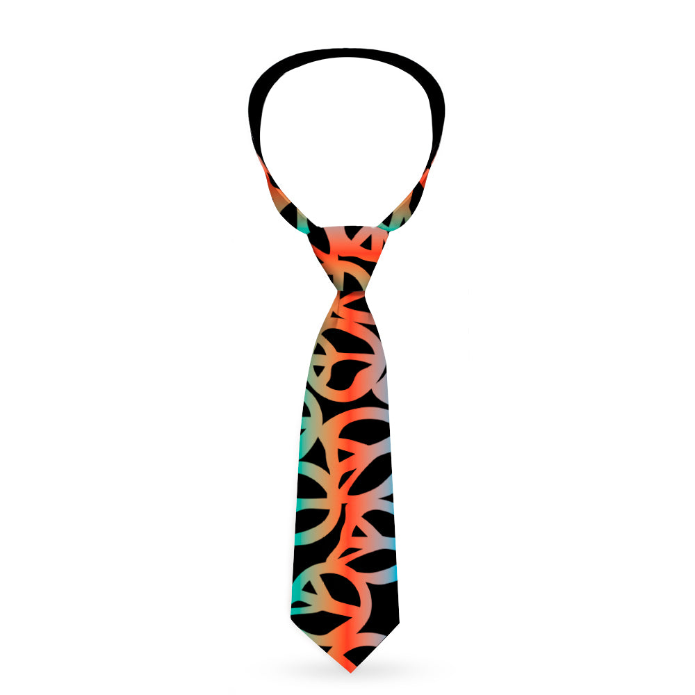 Buckle-Down Necktie - Peace Black/Multi Color Neckties Buckle-Down   