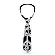 Buckle-Down Necktie - Peace Sketch Black/White Neckties Buckle-Down   