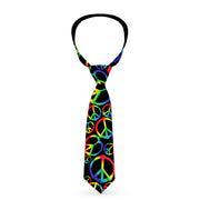 Buckle-Down Necktie - Peace Heart Black/Rainbow Ombre Neckties Buckle-Down   
