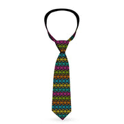 Buckle-Down Necktie - Peace Hearts Repeat Black/Neon Neckties Buckle-Down   