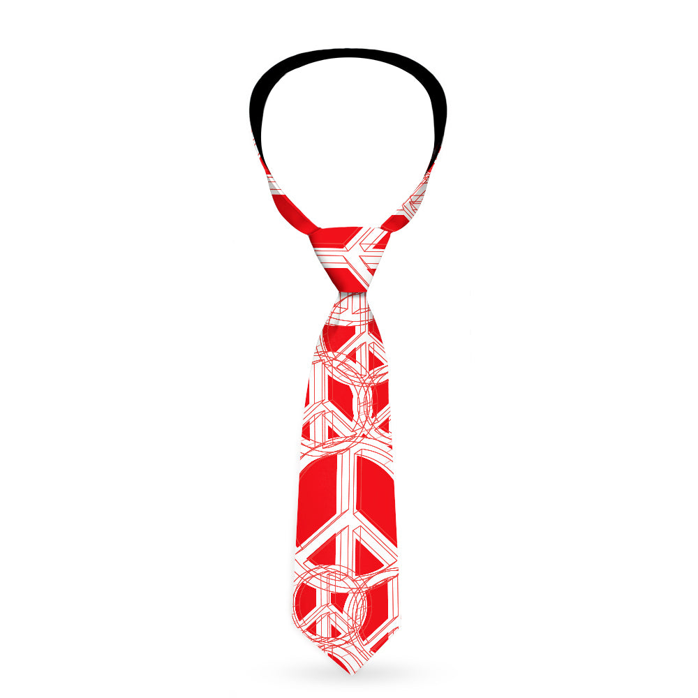 Buckle-Down Necktie - Peace Sketch Red/White Neckties Buckle-Down   