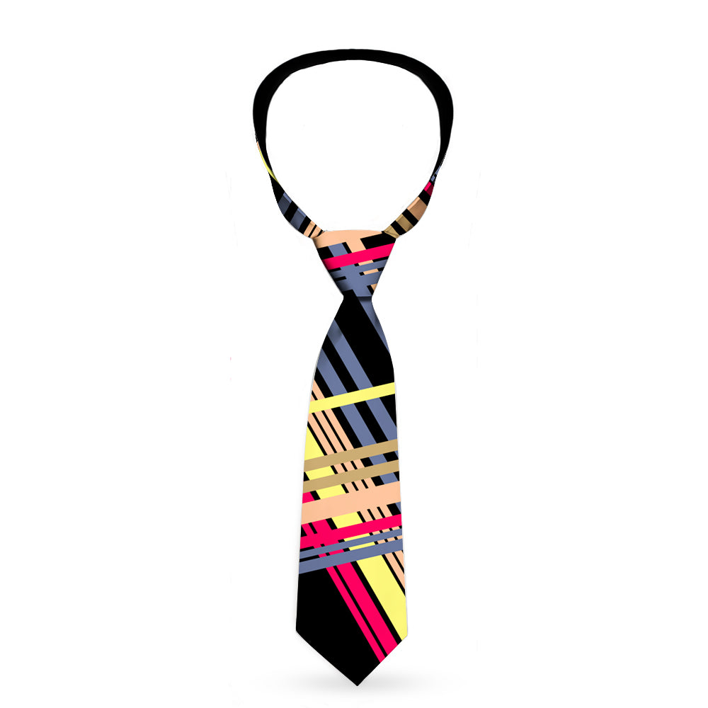 Buckle-Down Necktie - Plaid Black/Yellow/Red/Blue/Orange Neckties Buckle-Down   