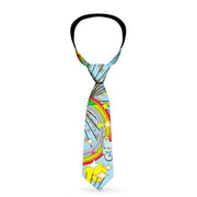 Buckle-Down Necktie - Rainbow Cloud Stars Baby Blue Neckties Buckle-Down   