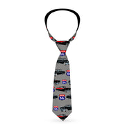 Buckle-Down Necktie - Route 66 Classics Gray Neckties Buckle-Down   