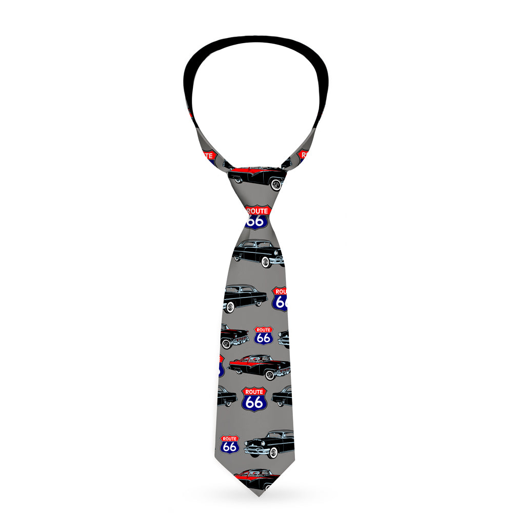 Buckle-Down Necktie - Route 66 Classics Gray Neckties Buckle-Down   
