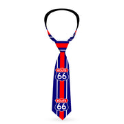 Buckle-Down Necktie - ROUTE 66 Highway Sign/Stripe Blue/White/Red Neckties Buckle-Down   