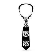 Buckle-Down Necktie - ROUTE 66 Highway Sign Repeat Black/White Neckties Buckle-Down   