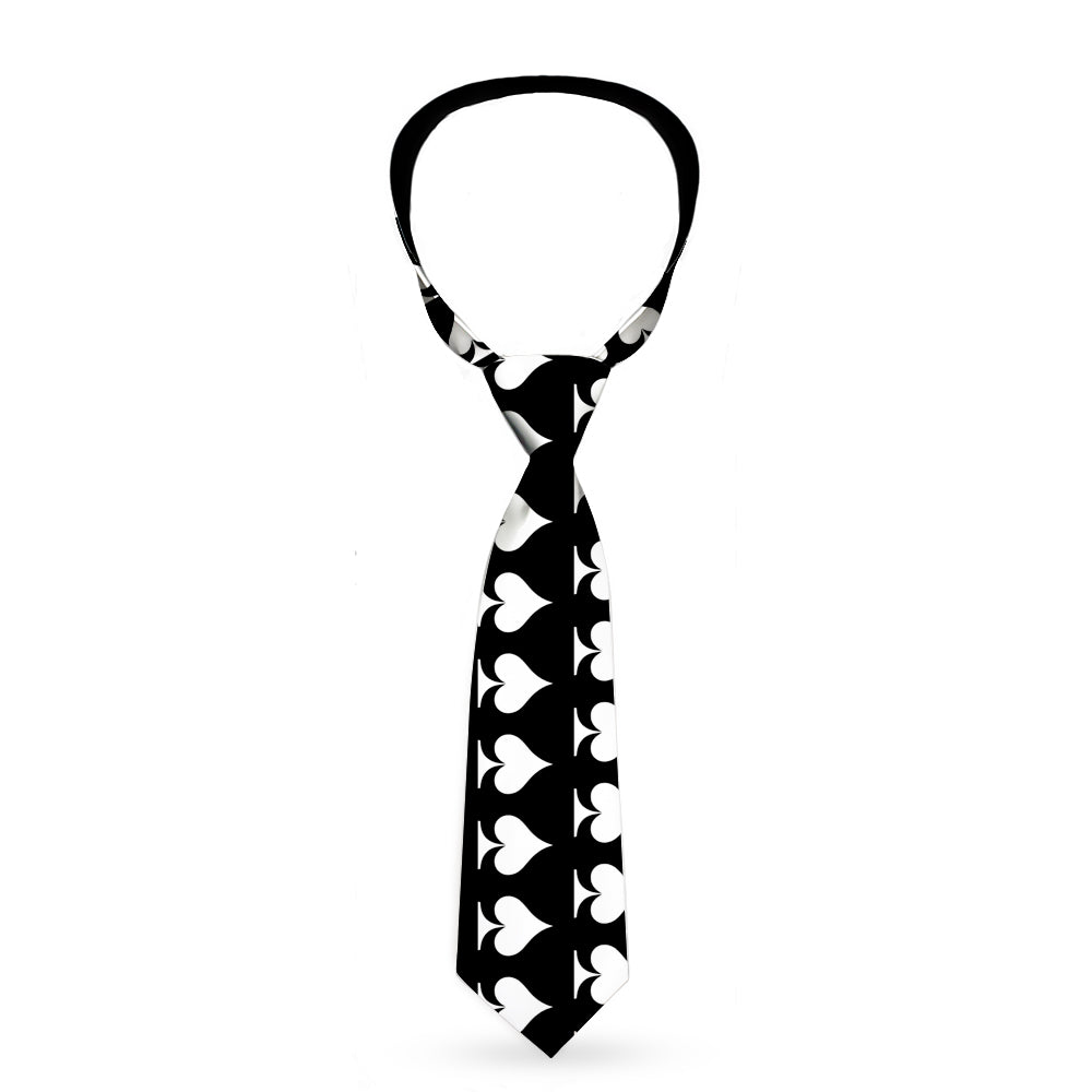 Buckle-Down Necktie - Spade Black/White Neckties Buckle-Down   
