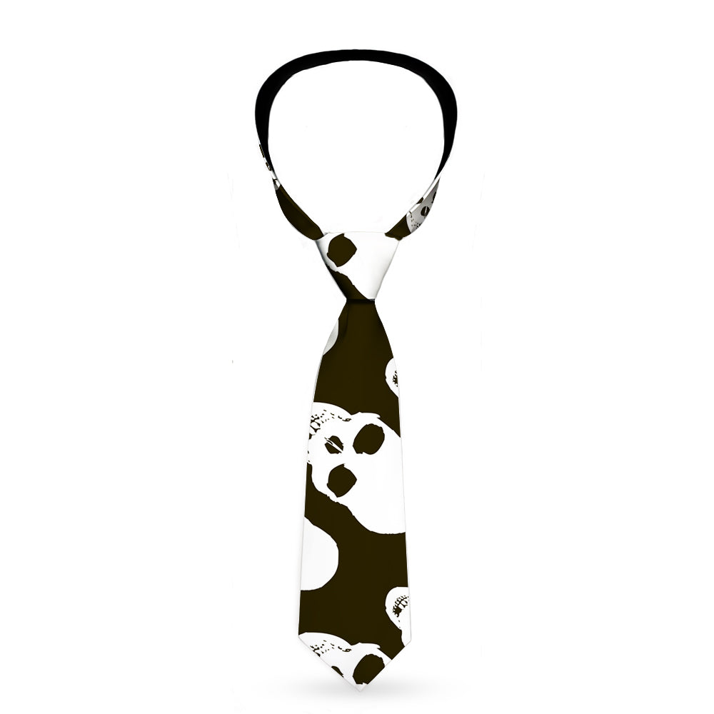 Buckle-Down Necktie - Tilted Skulls Black/White Neckties Buckle-Down   