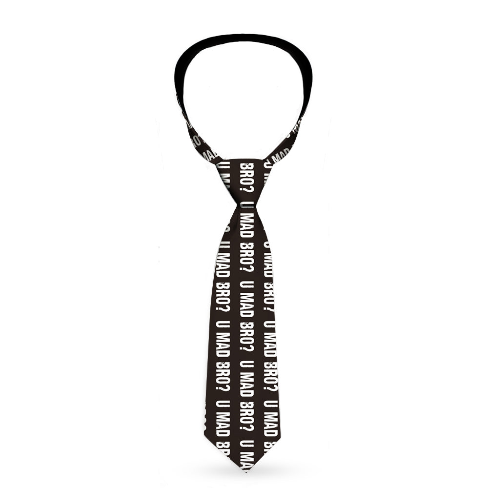 Buckle-Down Necktie - U MAD BRO? Weathered Black/White Neckties Buckle-Down   