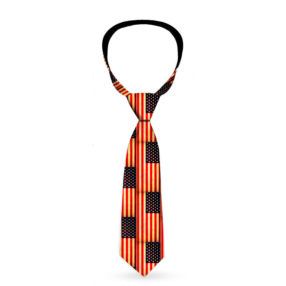 Buckle-Down Necktie - Vintage US Flag Repeat Neckties Buckle-Down   