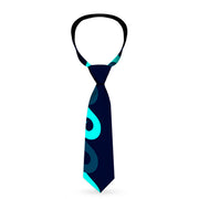 Buckle-Down Necktie - Waves Navy/Blue Shades Neckties Buckle-Down   