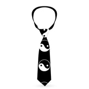 Buckle-Down Necktie - Yin Yang Symbol Black/White Neckties Buckle-Down