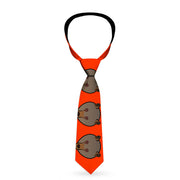 Buckle-Down Necktie - Brown Bear Repeat Orange Neckties Buckle-Down   